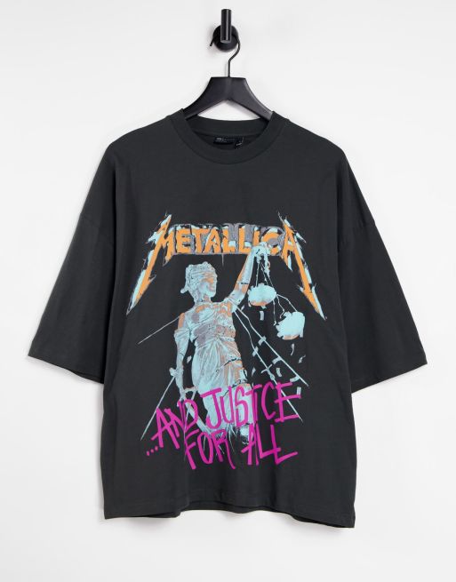 ASOS DESIGN Metallica Oversize T Shirt in Schwarz ASOS