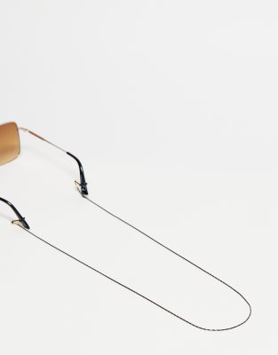 ASOS DESIGN – Metalowy łańcuszek do okularów w kolorze czarno-złotym