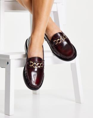 asos burgundy loafers