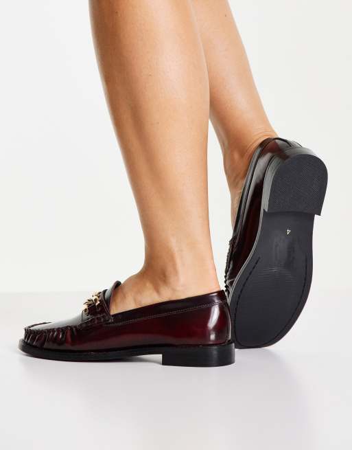 Asos burgundy loafers hot sale