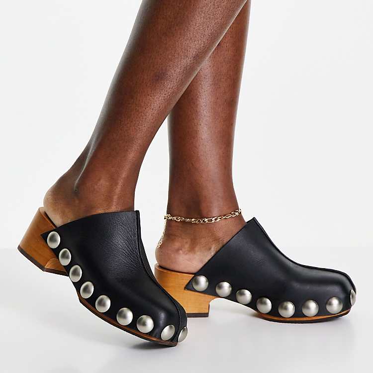 leather clog mule