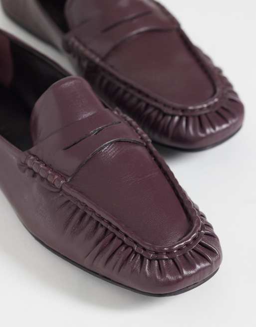 ASOS DESIGN - Micha - Mocassins doux en cuir de qualité supérieure - Bordeaux, 2 de 4