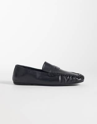 Asos Design Micha Premium Soft Loafers In Black