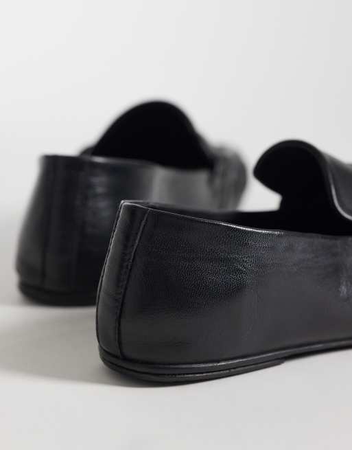 ASOS DESIGN Micha premium soft loafers in black leather, 4 of 4
