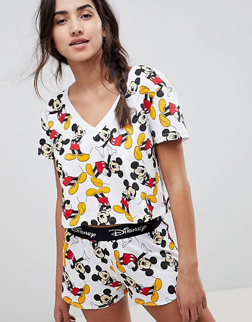 ASOS DESIGN - Mickey Disney - Ensemble de pyjama avec t-shirt et short