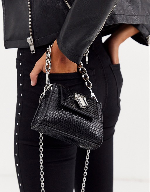 ASOS DESIGN bag with padlock detail and chunky chain