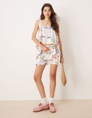 Asos Design Micro Bloomer Shorts In Multi