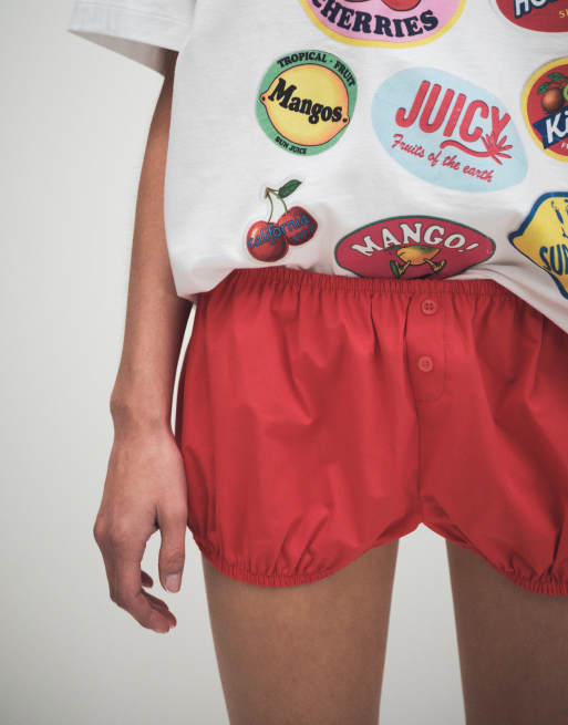 ASOS DESIGN micro boxer shorts in red poplin, 3 of 9
