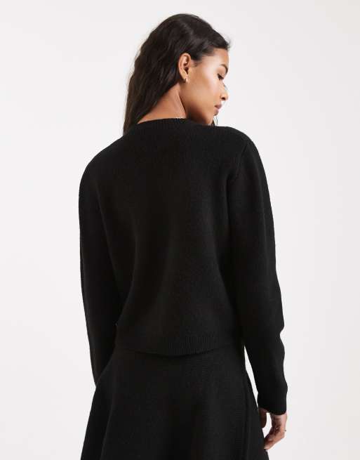 ASOS DESIGN micro cardigan in black (part of a set), 2 of 4