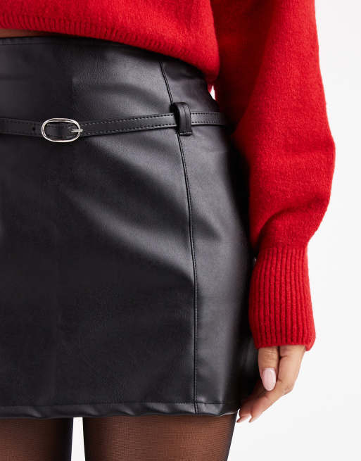 ASOS DESIGN - Micro mini rok van imitatieleer met riemdetail, 5 van 5