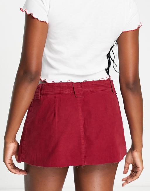 ASOS DESIGN micro mini skirt in burgundy