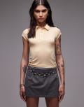 [ASOS DESIGN] ASOS DESIGN micro mini skort in grey marl 8 Grey Marl