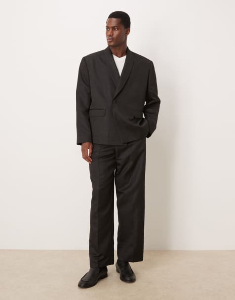 ASOS DESIGN micro sequin boxy suit in black - view 1