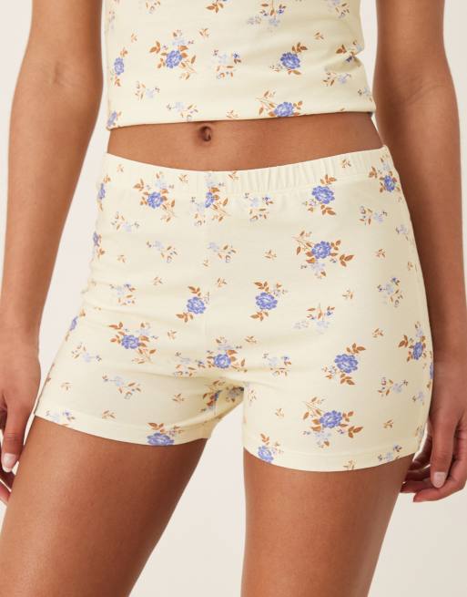 ASOS DESIGN micro short co-ord in buttermilk ditsy floral print, 3 of 5