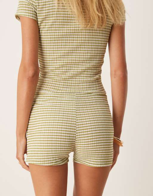 ASOS DESIGN micro short co-ord in green gingham, 3 of 5