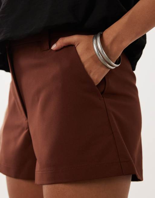 ASOS DESIGN micro shorts in chocolate, 4 of 5