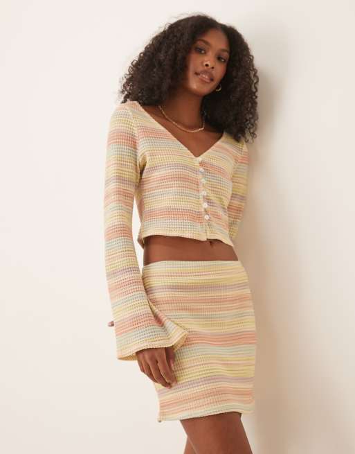 ASOS DESIGN micro skirt in multi stripes - part of a set, 3 of 5
