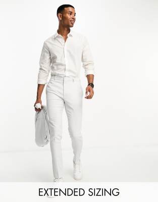 ASOS DESIGN Micro texture skinny suit pants in ice gray | ASOS