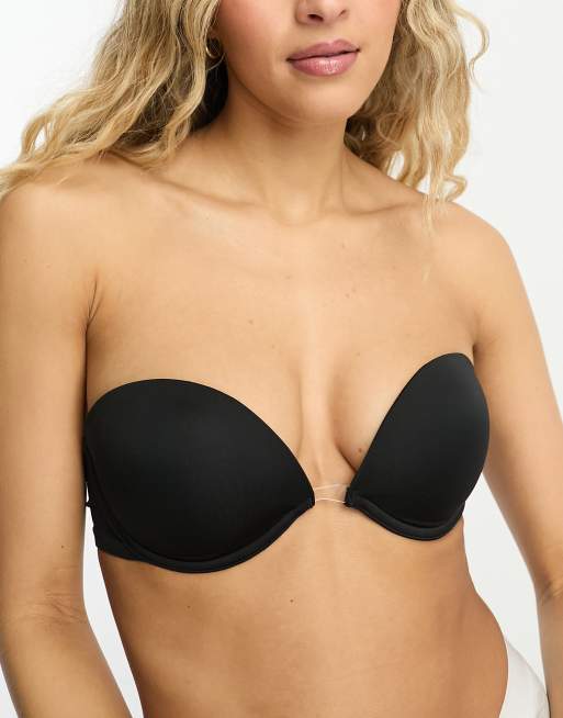 ASOS DESIGN microfiber molded multiway strapless bra with clear