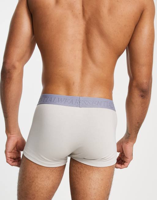 ASOS DESIGN microfiber short trunks with essentials branding in gray, 2 of 4