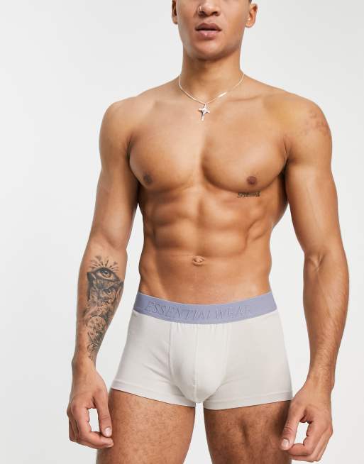 ASOS DESIGN microfiber short trunks with essentials branding in gray, 4 of 4