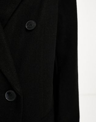 ASOS DESIGN mid length dad coat in black