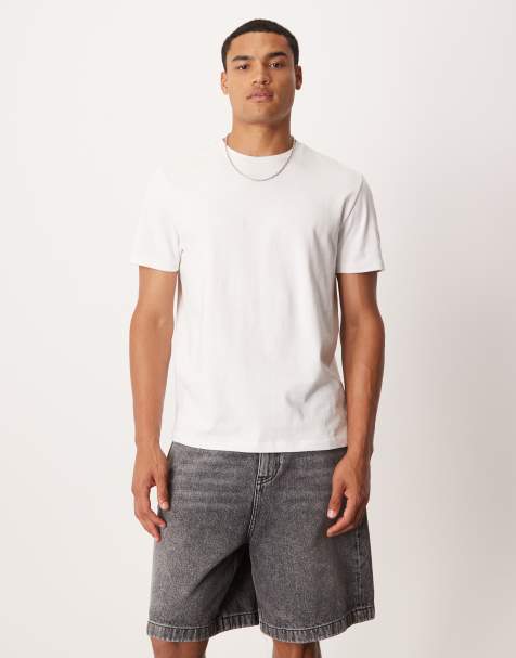 ASOS DESIGN mid length denim jort in dark grey wash - view 1