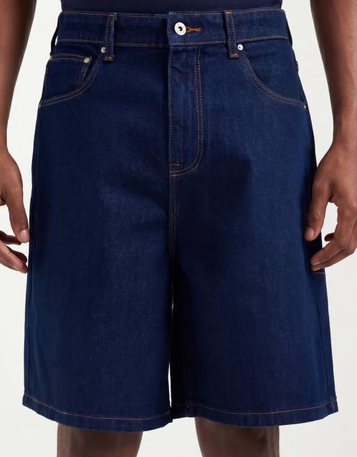 ASOS DESIGN mid length denim jorts in indigo, 5 of 5