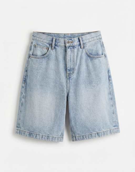 ASOS DESIGN mid-length denim jorts in light blue wash, 6 of 9