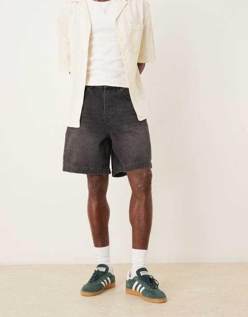 ASOS DESIGN mid length denim jorts in washed black, 5 of 5