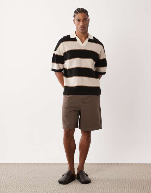 ASOS DESIGN mid length jorts in brown twill, 2 of 5