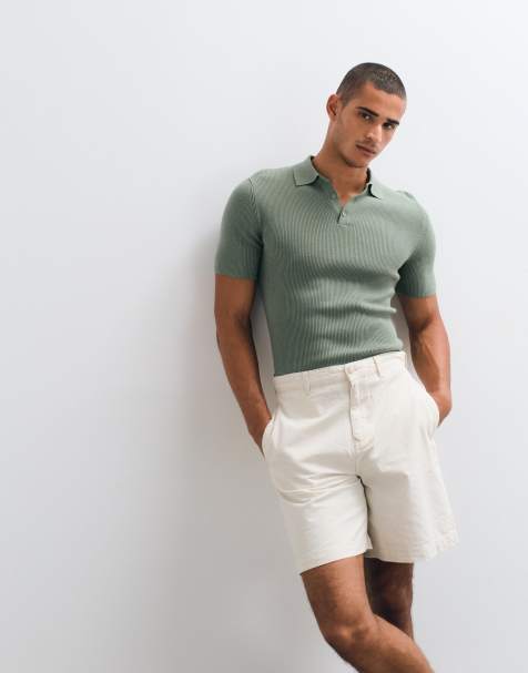 ASOS DESIGN mid length linen blend jorts in ecru - view 1