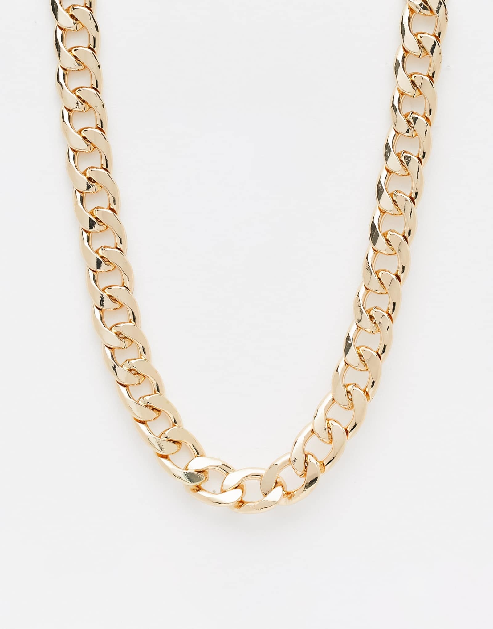 ДИЗАЙНЕРСКОЕ колье ASOS средней длины на массивной плоской цепочке золотого оттенка