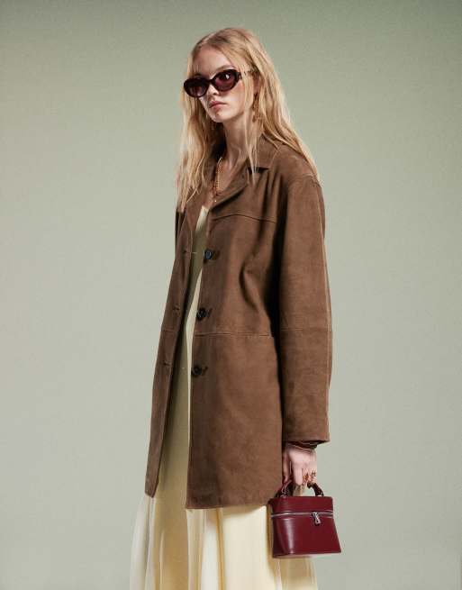 ジャケット・アウター ollun boa suede combination coat mocha Men's Suede Trucker Jacket - Mott & Bow