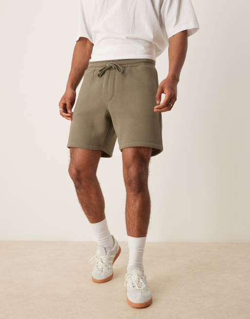 ASOS DESIGN mid-length shorts in khaki
