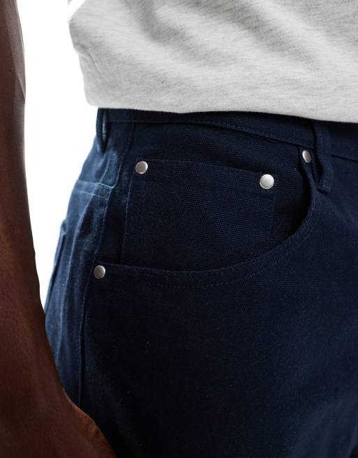 ASOS DESIGN mid length shorts in navy, 2 of 5