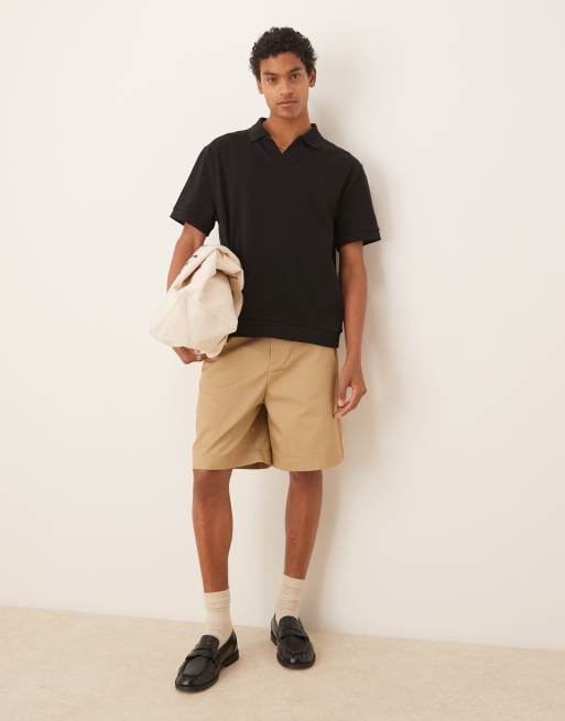 ASOS DESIGN mid length shorts in tan, 2 of 5