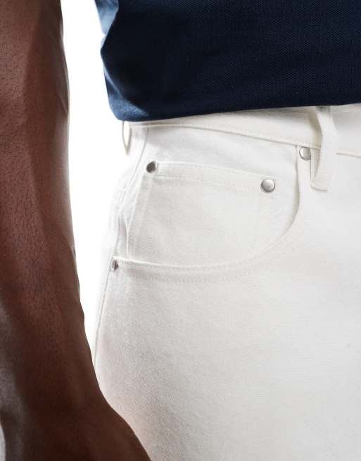 ASOS DESIGN mid length shorts in white