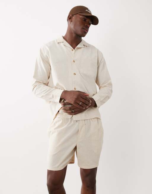 ASOS DESIGN set with linen in natural, 5 of 5