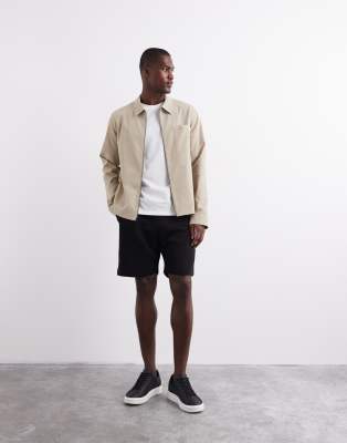 Asos Design Mid Length Slim Shorts In Black