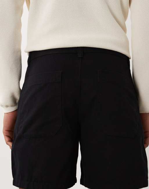 ASOS DESIGN mid length wide chino short in black, 2 of 5