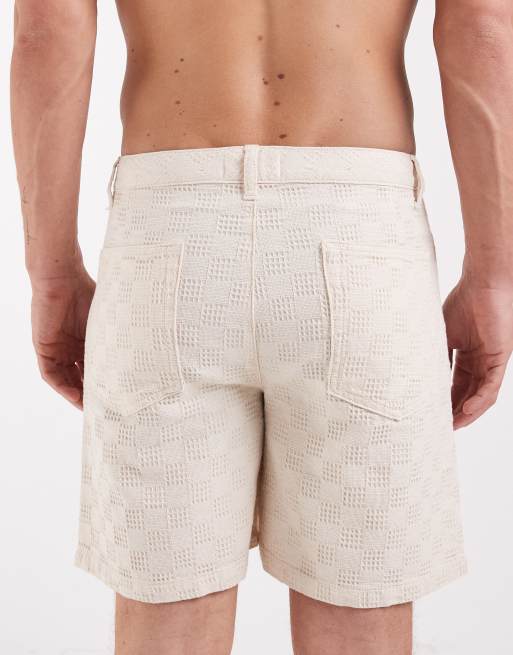 ASOS DESIGN mid length wide leg shorts in ecru - part of a set, 5 of 5