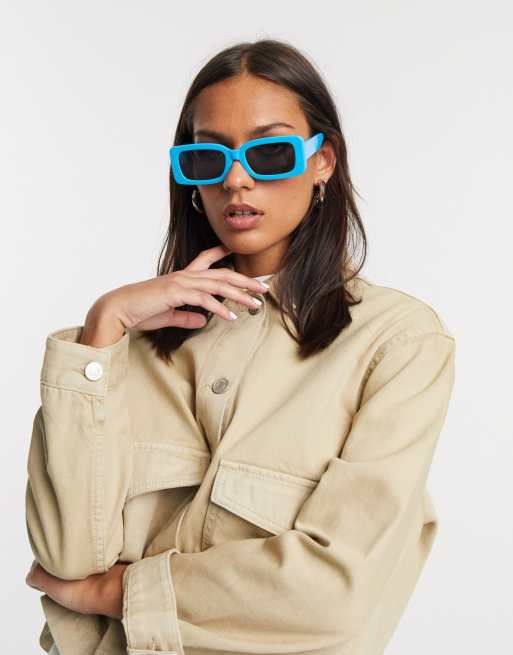 Bright store blue sunglasses