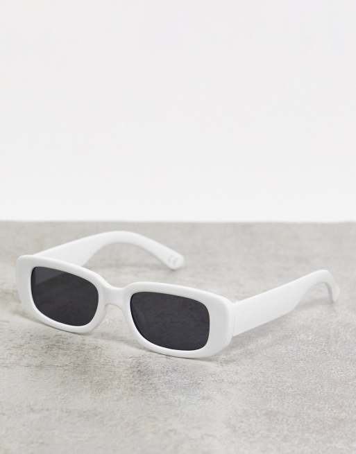 White shop rectangle sunglasses