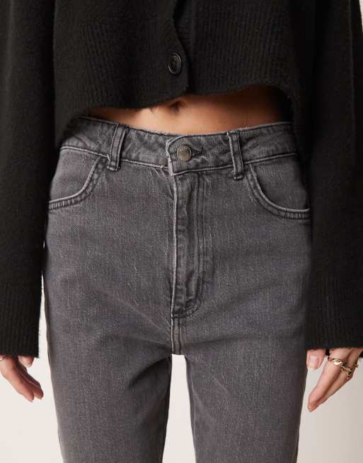 ASOS DESIGN mid rise bootcut flare jeans with comfort stretch in gray