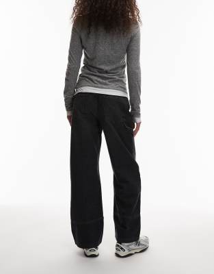 Asos Design Mid Rise Carpenter Jeans In Black