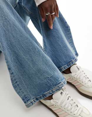 Asos Design Mid Rise Flare Jeans