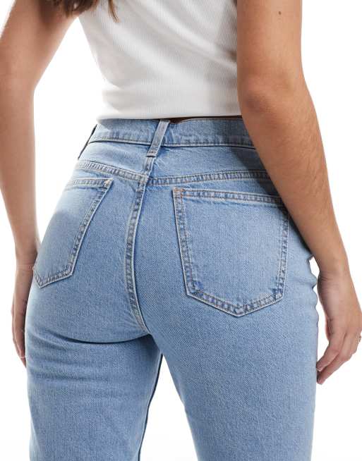 ASOS DESIGN mid rise flare jeans in pale wash, 4 of 5