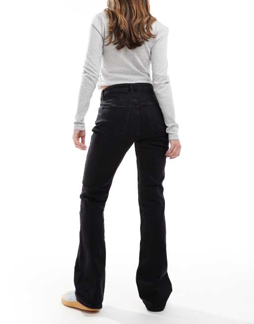 ASOS DESIGN flared jeans in wash black