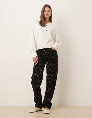 Asos Design Mid Rise Slim Leg Pants In Black